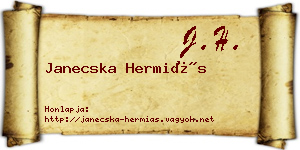 Janecska Hermiás névjegykártya